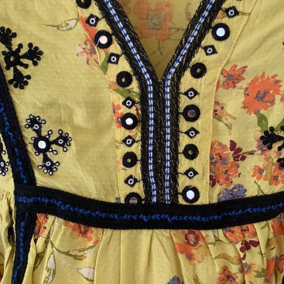 Unique Free People Yellow Blouse - Picture 2 of 4